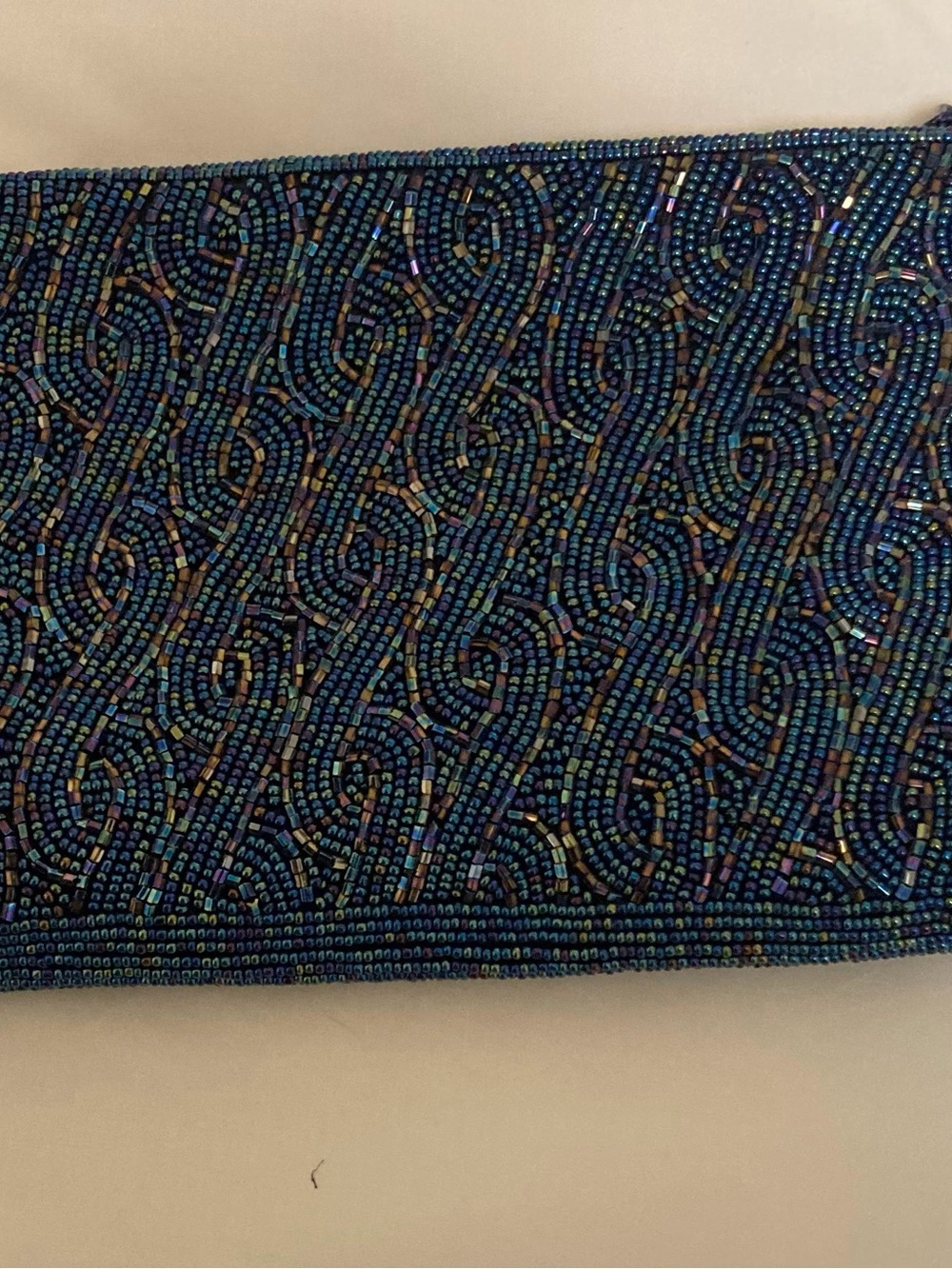 Beaded Navy Blue Evening Clutch